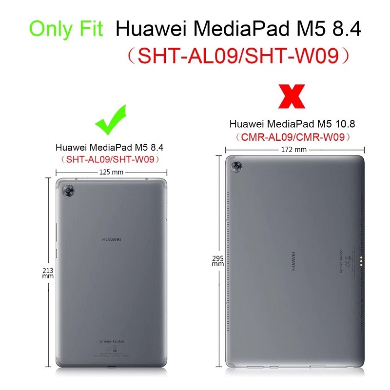 MingShore For Huawei MediaPad M5 8.4 Inch Tablet 2018 Released Silicone Rubber Rear Bumper SHT-W09-AL09 Kids Friendly Handstrap Soft Rugged Case GREEN 2