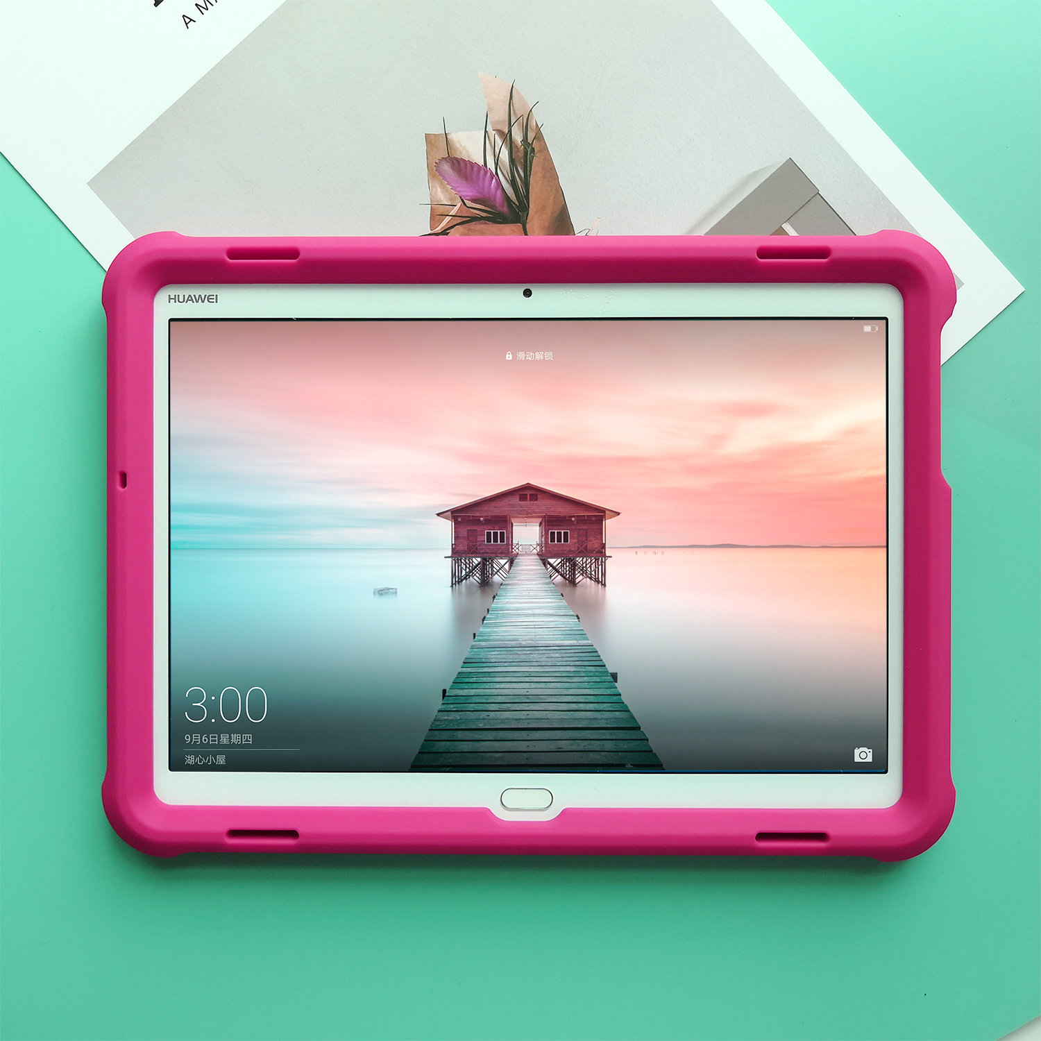 MingShore For Huawei MediaPad M3 Lite 10 Tablet Case Raspberry 2