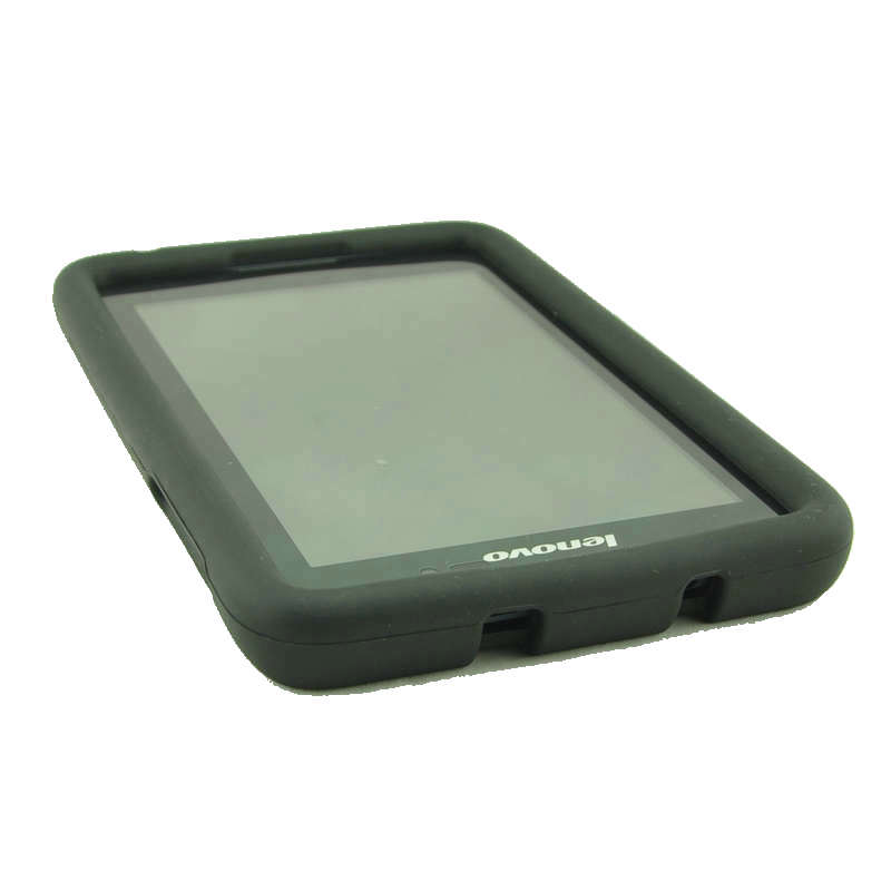 MingShore for Lenovo A7-50 A3500 Silicone Rubber Rear Bumper Released 2014 A3500F-HV-H 7.0 Inch Tablet Handstrap Kids Friendly Washable Durable Rugged Case BLACK 2