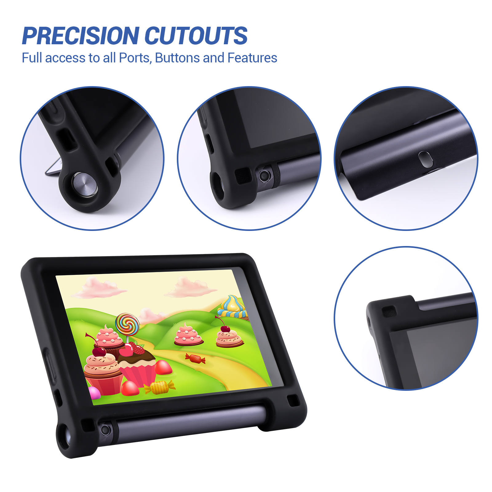 MingShore Cover For Lenovo Yoga Tab 3 8 Inch Tablet YT3-850M YT3-850F YT3-850L Tab 3 HD 8.0 Kids Friendly Tablet Silicone Rugged Case 3