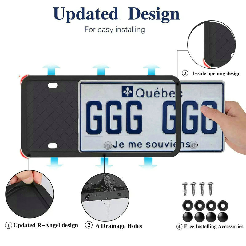 MingShore Silicone License Plate Frame 2-Pack BLUE 5
