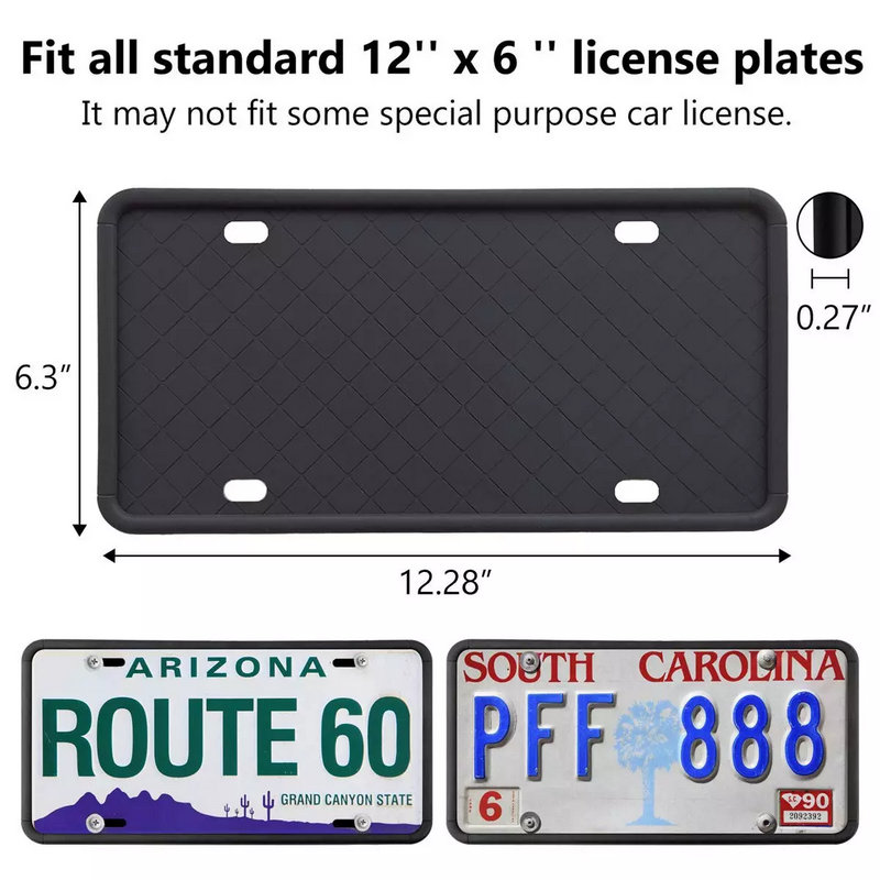 MingShore Custom US CA Silicone License Plate Frame 2 PCs Yellow 4