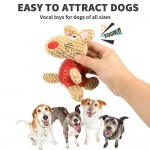 Combination Plush And Rubber Toy 2 In 1 Dog Chew Mouse Toy Bite Resistant Elastic