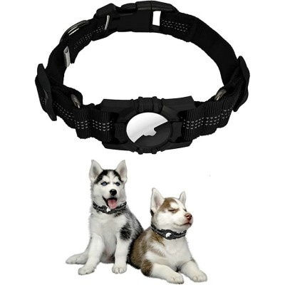Reflective Airtag Dog Collar Waterproof Silicone Airtag Pet Collar With Holder Protective Cover
