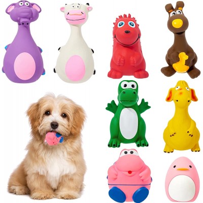 8 Pcs Squeaky Dog Toys Latex Rubber Dog Squeaky Toys Puppy