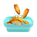 silicone baking tray convenient foldable fried food separation filter oil silicone tray heat insulation