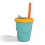  silicone straw cup Infant learning cup baby leak-proof silicone water cup