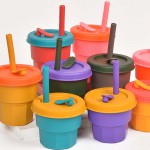  silicone straw cup Infant learning cup baby leak-proof silicone water cup