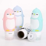 Cartoon silicone dispensing bottle portable penguin travel bottle set Cosmetic lotion shampoo bottle