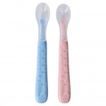 children's silicone spoon baby food supplement spoon baby meal food training rice cereal spoon