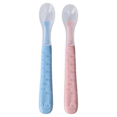 children's silicone spoon baby food supplement spoon baby meal food training rice cereal spoon