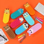 Cartoon silicone pen bag creative student stationery box rodent killer pioneer decompression bubble storage bag pencil bag