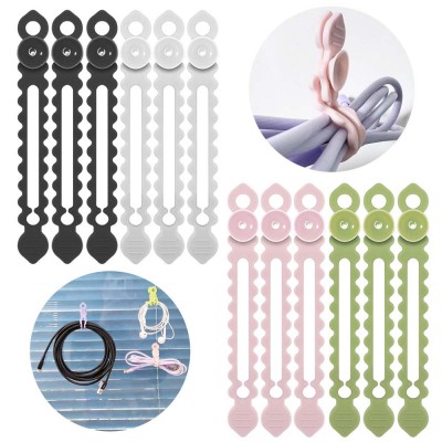Data cable storage cable manager winder cable tie wire harness cable tie wall-mounted suction cup silicone cable tie