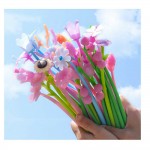 Creative flower shape meets light color change gel pen student exam writing silicone pen office signature fountain pen