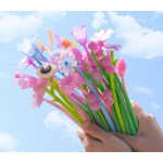 Creative flower shape meets light color change gel pen student exam writing silicone pen office signature fountain pen