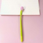 creative light color change tulip silicone gel pen small fresh cute student black 0.5 signature-Pen