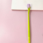 creative light color change tulip silicone gel pen small fresh cute student black 0.5 signature-Pen
