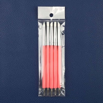 Silicone pen nail engraving embossing pen double end dot dot needle point drill pen set soft clay tool retouching pen