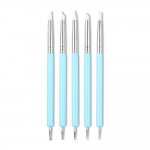 Silicone pen nail engraving embossing pen double end dot dot needle point drill pen set soft clay tool retouching pen