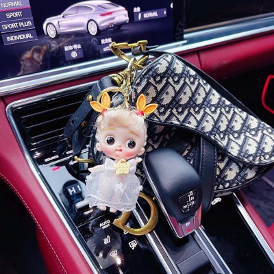 Hairpin doll keychain creative skeletal adjustable Barbie car key chain bag pendant gift girl