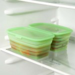 Silicone folding crisper box with lid Vegetable and fruit crisper box Lunch box silicone folding bento box lunch box 