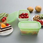 Silicone folding crisper box with lid Vegetable and fruit crisper box Lunch box silicone folding bento box lunch box 