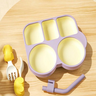 Food Grade Silicone Baby Plate Easy To Clean Divided Plate Strong Adsorption Small Plate For Baby Liquid Silicone Rubber