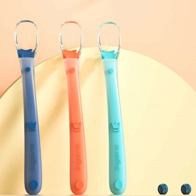 Baby silicone soft spoon  baby newborn eating spoon feeding spoon children's tableware	