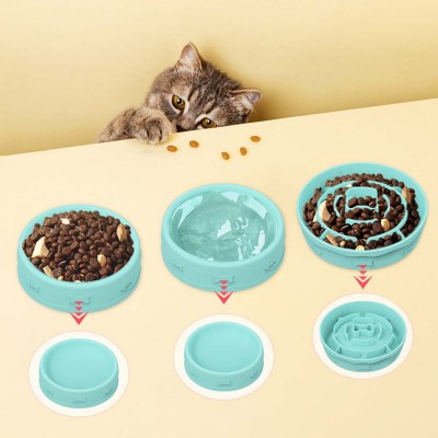 Dog Bowl Dog Bowl Cat Bowl Teddy Fadou Multifunctional Food Bowl Cat Dog Slow Food Bowl Pet Supplies