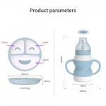 Silicone Dinner Tray Baby Suction Cup Dinner Tray Baby Silicone Bowl Compartment Tableware Kids Learning Cup Feeding Set