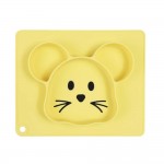 Creative cartoon silicone meal plate for baby food graded food supplement bowl integrated suction cup dinner plate
