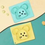 Creative cartoon silicone meal plate for baby food graded food supplement bowl integrated suction cup dinner plate