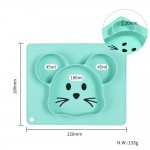Creative cartoon silicone meal plate for baby food graded food supplement bowl integrated suction cup dinner plate