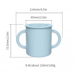 Silicone straw cup with straw child drop proof portable learning cup snack cup Baby silicone cup with lid