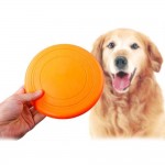 Dog frisbee side herding Golden Retriever training dog practice pet toys bite resistant soft silicone flying saucer 