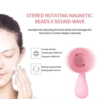 home use ipx7 waterproof sonic usb charger facial cleansing skin brush silicone ultrasonic face cleaner
