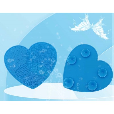 Heart-shaped makeup brush brush pad bottom suction cup scrubbing pad Zoned brush cleaning pad
