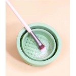 Foldable Beauty Cleaning Tools Silicone Makeup Brush Cleaning Bowl Cosmetic Brush Cleaner Pad