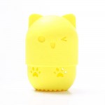 Travel portable silicone cat puff protective case makeup egg beauty tool capsule storage box