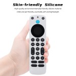MingShore Case For Alexa Voice Remote Pro 2022 Cover Lanyard Holder Silicone Sleeve White