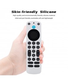 MingShore Case For Alexa Voice Remote Pro 2022 Cover Lanyard Holder Silicone Sleeve White