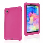 MingShore Case for Lenovo Tab M7 TB-7305F TB-7306F, Soft Heavy Duty Cover for Lenovo Tab M7 Gen 2 TB-7305F/X/I Tab M7 Gen 3 TB-7306F/X/I Kids Friendly Rugged Silicone Case (Raspberry)