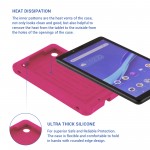 MingShore Case for Lenovo Tab M7 TB-7305F TB-7306F, Soft Heavy Duty Cover for Lenovo Tab M7 Gen 2 TB-7305F/X/I Tab M7 Gen 3 TB-7306F/X/I Kids Friendly Rugged Silicone Case (Raspberry)