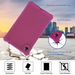 MingShore Case for Lenovo Tab M7 TB-7305F TB-7306F, Soft Heavy Duty Cover for Lenovo Tab M7 Gen 2 TB-7305F/X/I Tab M7 Gen 3 TB-7306F/X/I Kids Friendly Rugged Silicone Case (Raspberry)