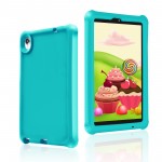 MingShore Universal For Lenovo Tab M8 HD,Smart Tab M8,Tab M8 FHD,Tab M8 3rd Gen 8.0 Inch Tablet Silicone Rubber Rear Bumper Kids Friendly Washable Durable Rugged Case Turquoise