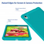 MingShore Universal For Lenovo Tab M8 HD,Smart Tab M8,Tab M8 FHD,Tab M8 3rd Gen 8.0 Inch Tablet Silicone Rubber Rear Bumper Kids Friendly Washable Durable Rugged Case Turquoise