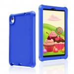 MingShore Universal For Lenovo Tab M8 HD,Smart Tab M8,Tab M8 FHD,Tab M8 3rd Gen 8.0 Inch Tablet Silicone Rubber Rear Bumper Kids Friendly Washable Durable Rugged Case Blue