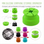 MingShore Silicone Cable Organizer For Earphones Digital Cables Portable Colorful Mini Earphone Holder Bowl Shape Cord Wire Cable Winder Green