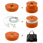 MingShore Silicone Cable Organizer For Earphones Digital Cables Portable Colorful Mini Earphone Holder Bowl Shape Cord Wire Cable Winder Orange