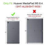 MingShore For Huawei MediaPad M5 8.4 Inch Tablet 2018 Released Silicone Rubber Rear Bumper SHT-W09-AL09 Kids Friendly Handstrap Soft Rugged Case GREEN
